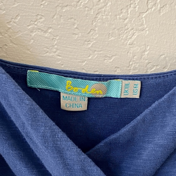 Boden Summer Dress Size 6L Long Blue Fit & Flare Sleeveless Knit - Picture 3 of 4